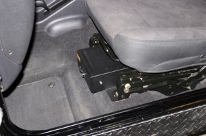 Jeep Wrangler TJ Underseat Drawer - Front Driver Side - Tuffy Products - Flip Seat W/ Keyed Lock - Black - `03-`06